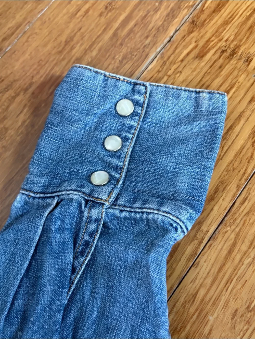 GAP Classic Denim Western Snap-Front Shirt - Blue - Picture 4 of 5